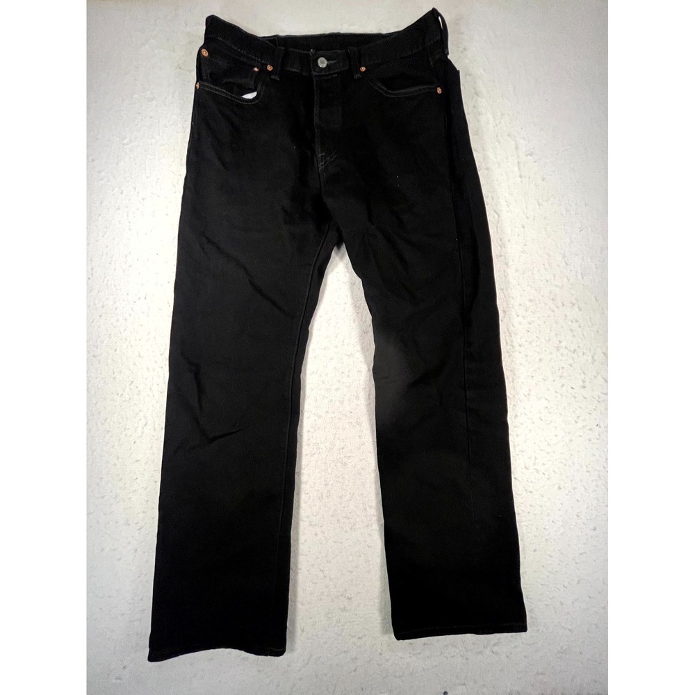 Levis 501 Original Jeans Mens W33 L30 Black Denim Cotton Button Fly Straight Fit